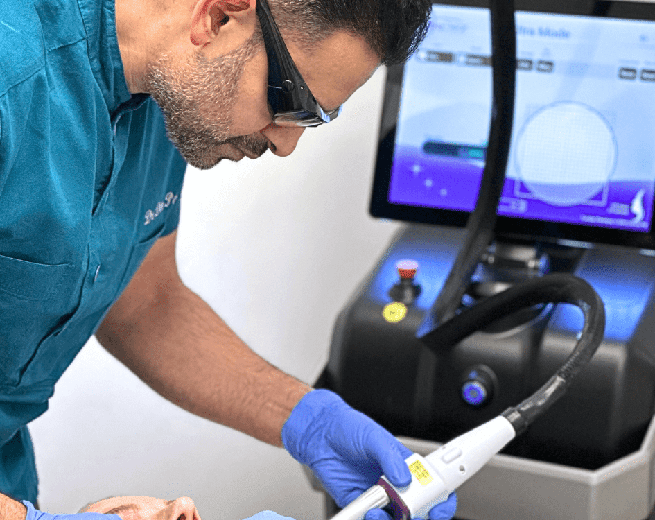 Dr Dev Patel doing an UltraClear treatment